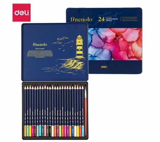 Deli EC129-24 Color Pencils Set | 24 Vibrant Colors for Drawing & Sketching