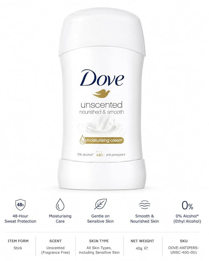 No Brand Dove Unscented Moisturising Cream 40gm – Deep Hydration for Soft & Smooth Skin daily essentials & lifestyle — thumbnail 2 of 3