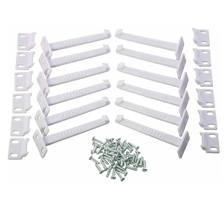 Dreambaby Safety Catches 12 Pack F181 – Baby Proof Cabinet & Drawer Locks for Home Safety