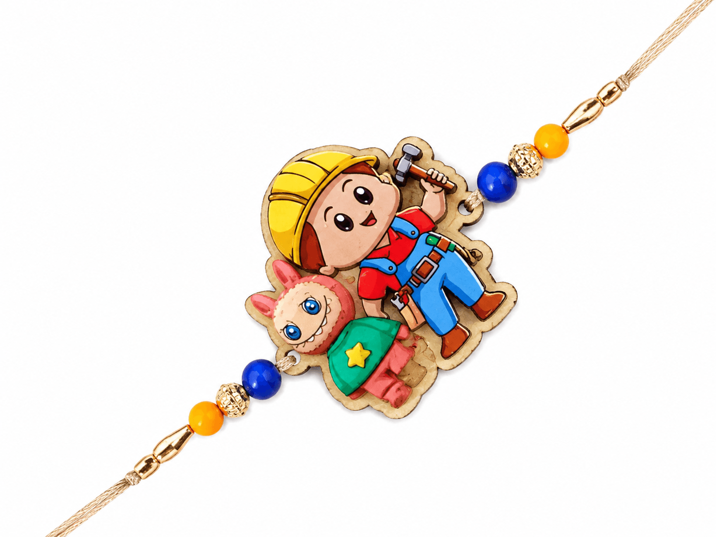 Cute Cartoon Kids Rakhi | Colorful Beaded Raksha Bandhan Bracelet for Children