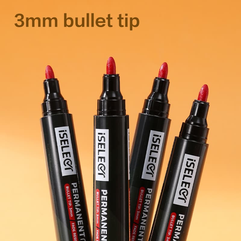 Deli DELI UU101-RD ISELECT Permanent Bullet Marker Red ( Per Pcs) | Waterproof Permanent Marker for Office, School &… — thumbnail 4 of 6