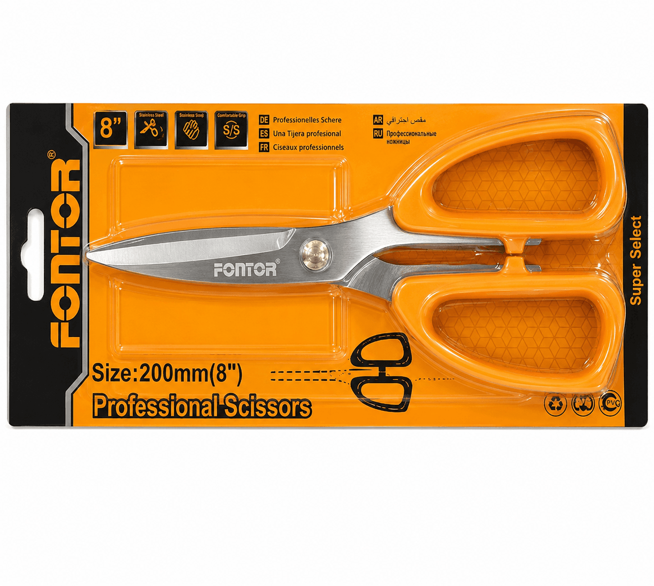 Fontor Kitchen Scissor HCHS2008 – Heavy Duty Stainless Steel Multipurpose Kitchen Shears