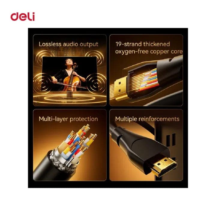 DELI Deli ET860(02) 4K High Definition HDMI Cable 2 Meter High Speed HDMI Cable electronics — thumbnail 3 of 4