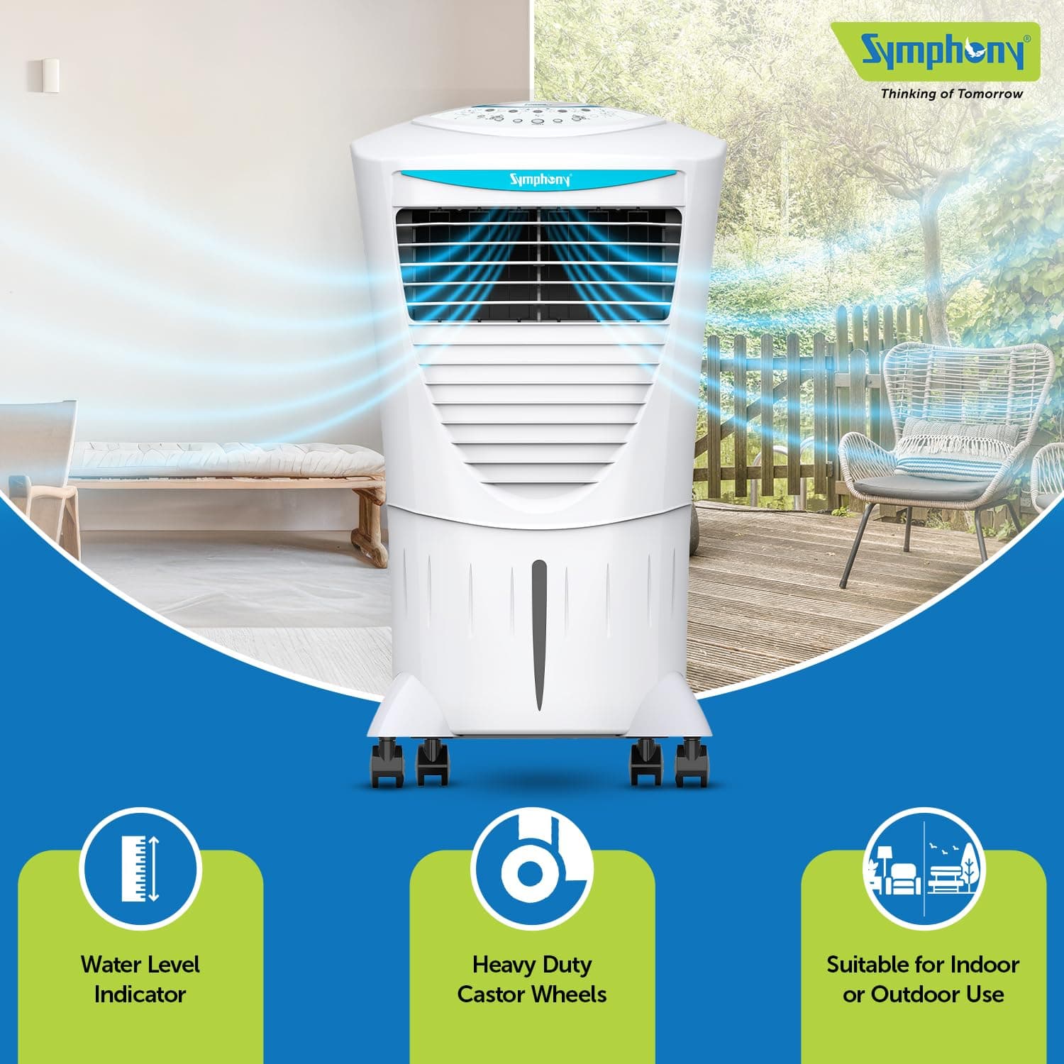 Symphony Symphony Hicool i 31L Air Cooler with i-Pure Technology | Powerful Personal Cooler for Home & Office electronics — thumbnail 2 of 7
