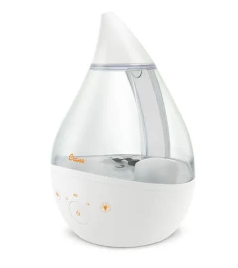 Crane Drop Top Fill Ultrasonic Cool Mist Humidifier Clear/White EE-5306CW