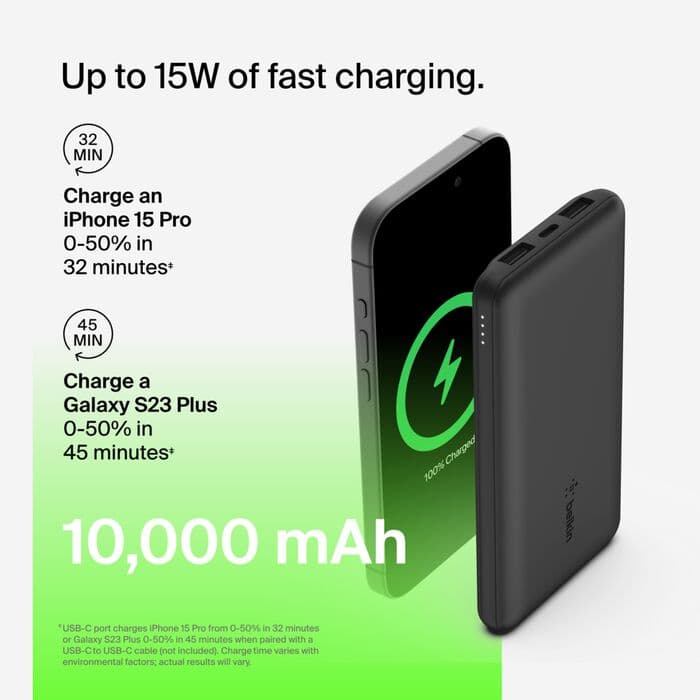 Belkin belkin Power Bank – BoostCharge 10KmAh 15W TYPE-C – BLK BPB011btBK electronics — thumbnail 4 of 11