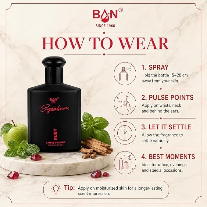 Signature SIGNATURE RUBY Eau De Parfum 100ml | Long Lasting Aromatic Woody Perfume for Men daily essentials & lifestyle — thumbnail 2 of 7