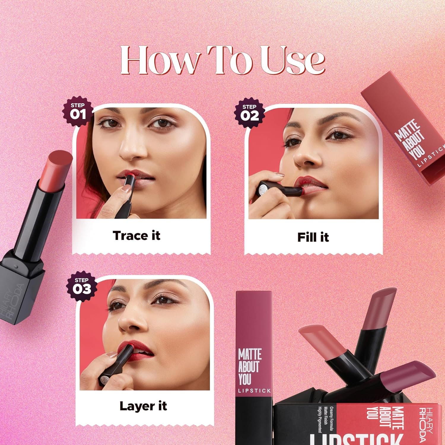 HILARY RHODA Hilary Rhoda Matte About You Lipstick | Long-Lasting Velvet Matte Lip Color daily essentials & lifestyle — thumbnail 3 of 8
