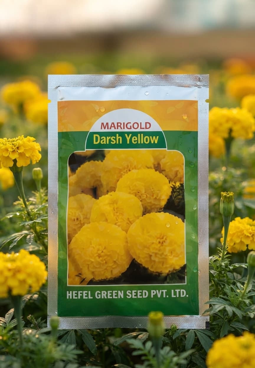 100 Seeds Marigold Flower Original Pack (Darsh Yellow)