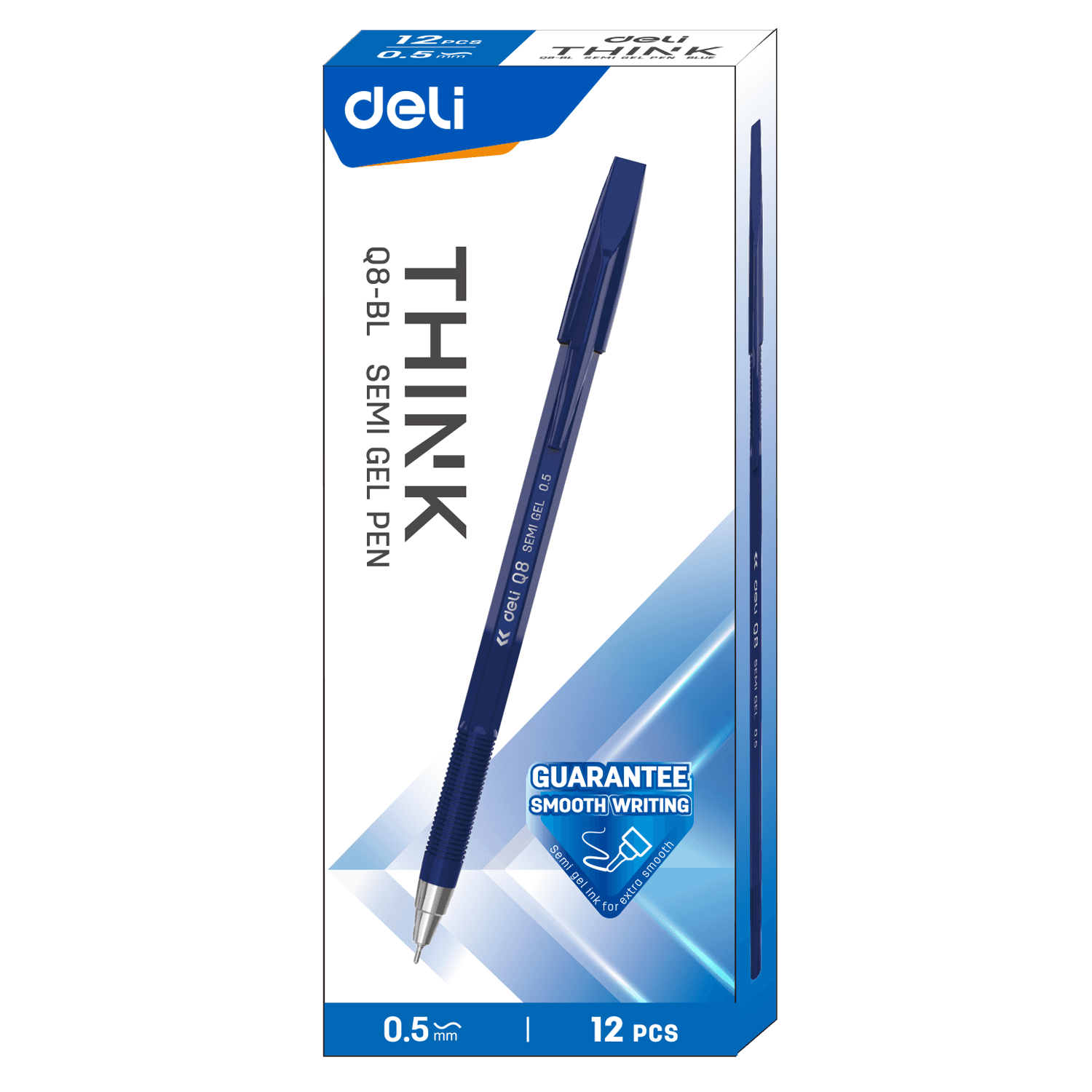 Deli Deli-EQ8-BL Semi Gel Pen | Smooth Writing Blue Ink Pen stationary, toys & sports — thumbnail 3 of 3