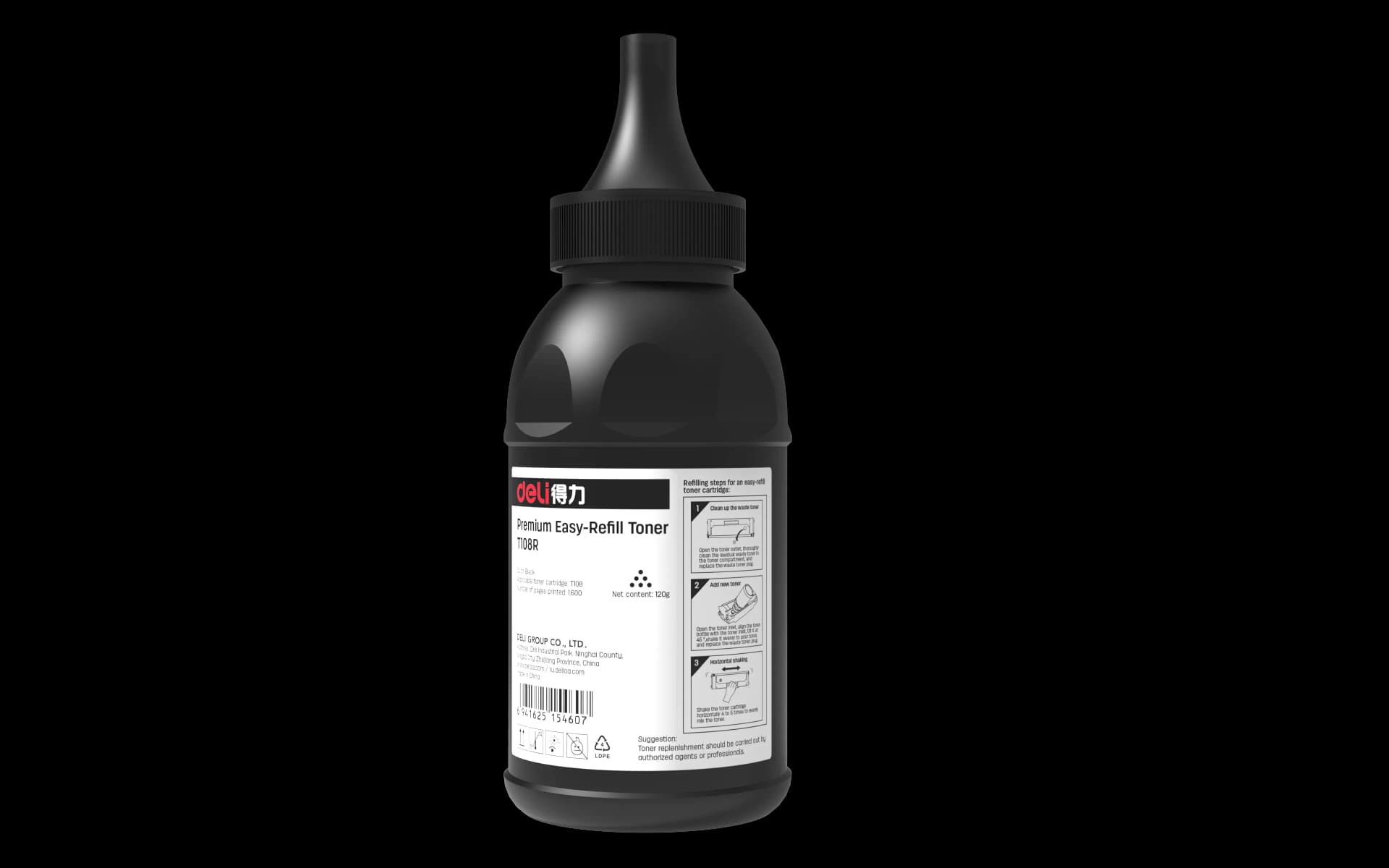 Deli T108R Laser Printer Refill Toner Powder