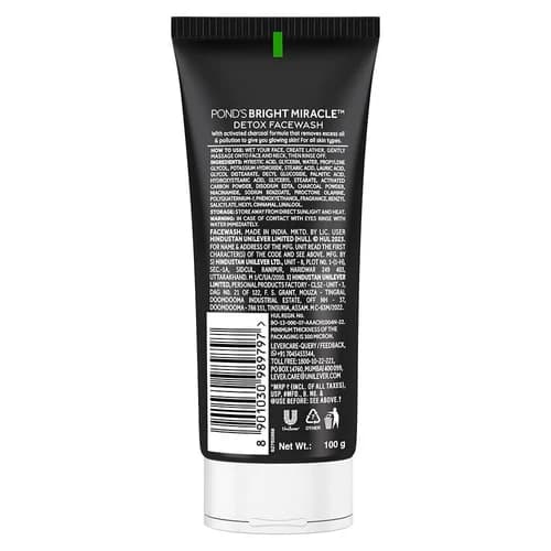 Ponds Pond's Bright Miracle Detox Face Wash 100g daily essentials & lifestyle — thumbnail 2 of 2