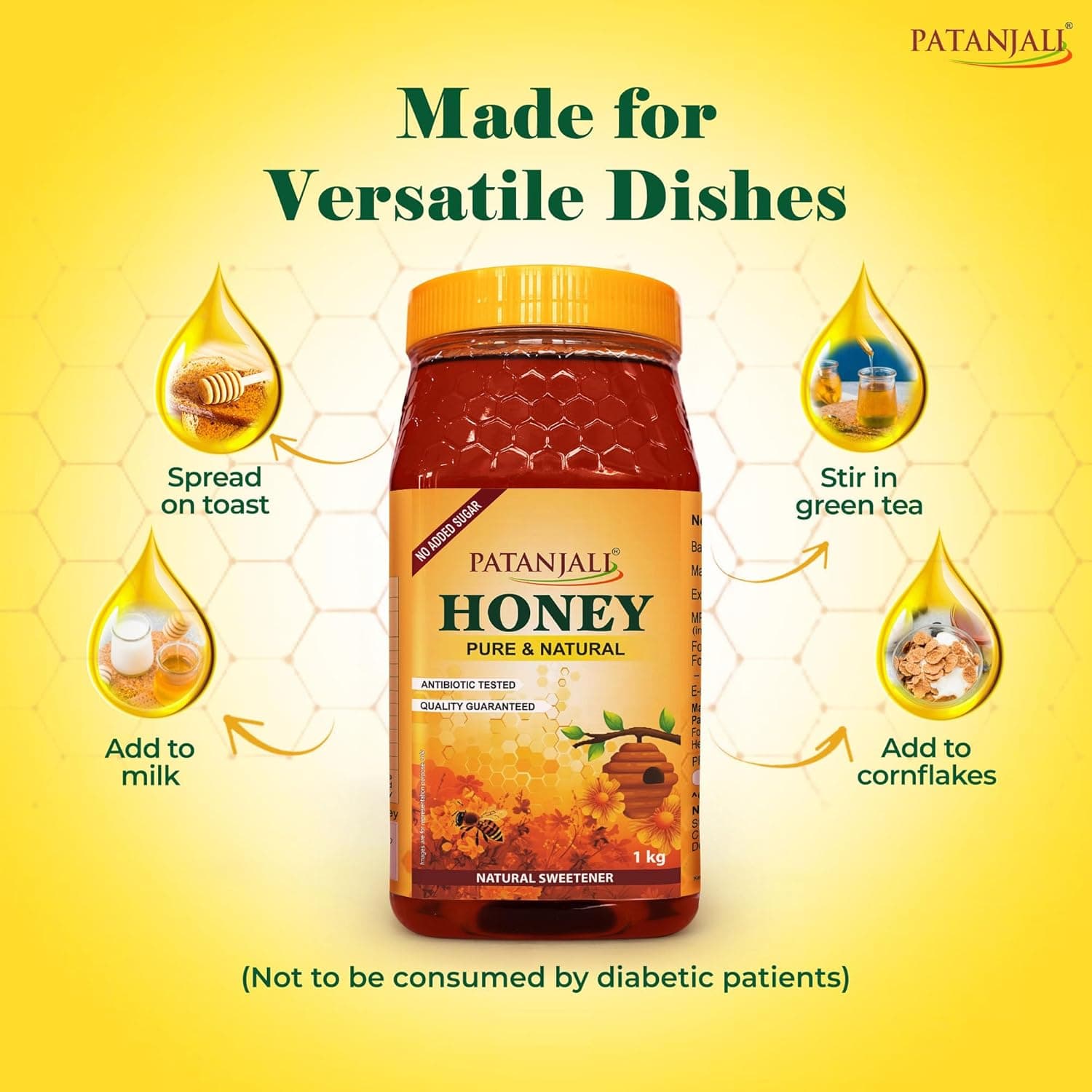 Patanjali Patanjali Honey 1kg Jar | Pure Natural Honey for Daily Health daily essentials & lifestyle — thumbnail 3 of 5