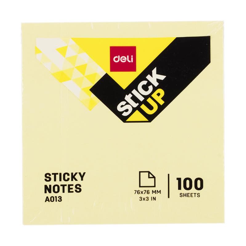 Deli Deli Sticky Notes 76 x 76mm 100 Sheets EA01303 | Self-Adhesive Memo Pad stationary, toys & sports — thumbnail 4 of 5