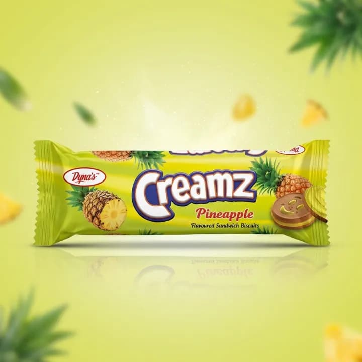 Dyna's Creamz Sandwich Pineapple Biscuits – Crispy Biscuits with Delicious Pineapple Cream Filling
