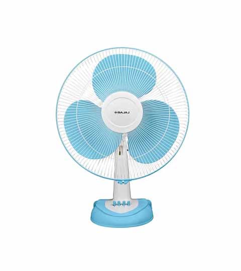 Bajaj Esteem 16" Table Fan 400mm Normal Speed – Icy Blue & White (Model 250620)