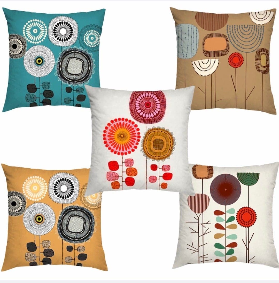 Durable Polycanvas Cushion Covers 16x16 Inches (5-Piece Set)