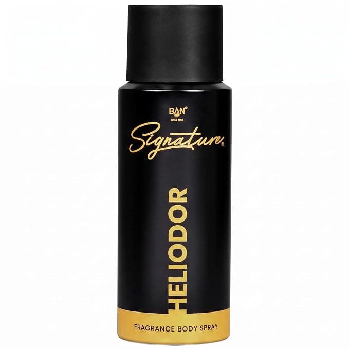 SIGNATURE HELIODOR Deodorant Spray for Men 150ML | Long Lasting Woody Chypre Fragrance Deo | Bergamot, Tobacco, Leather & Amber Notes | Premium Luxury Body Spray
