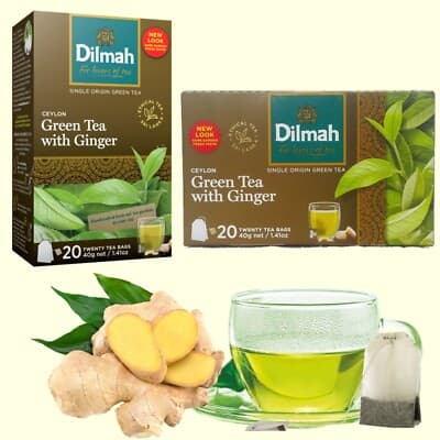 Dilmah Dilmah Ginger Green Tea 20 Tea Bags | Natural Green Tea with Ginger daily essentials & lifestyle — thumbnail 5 of 5