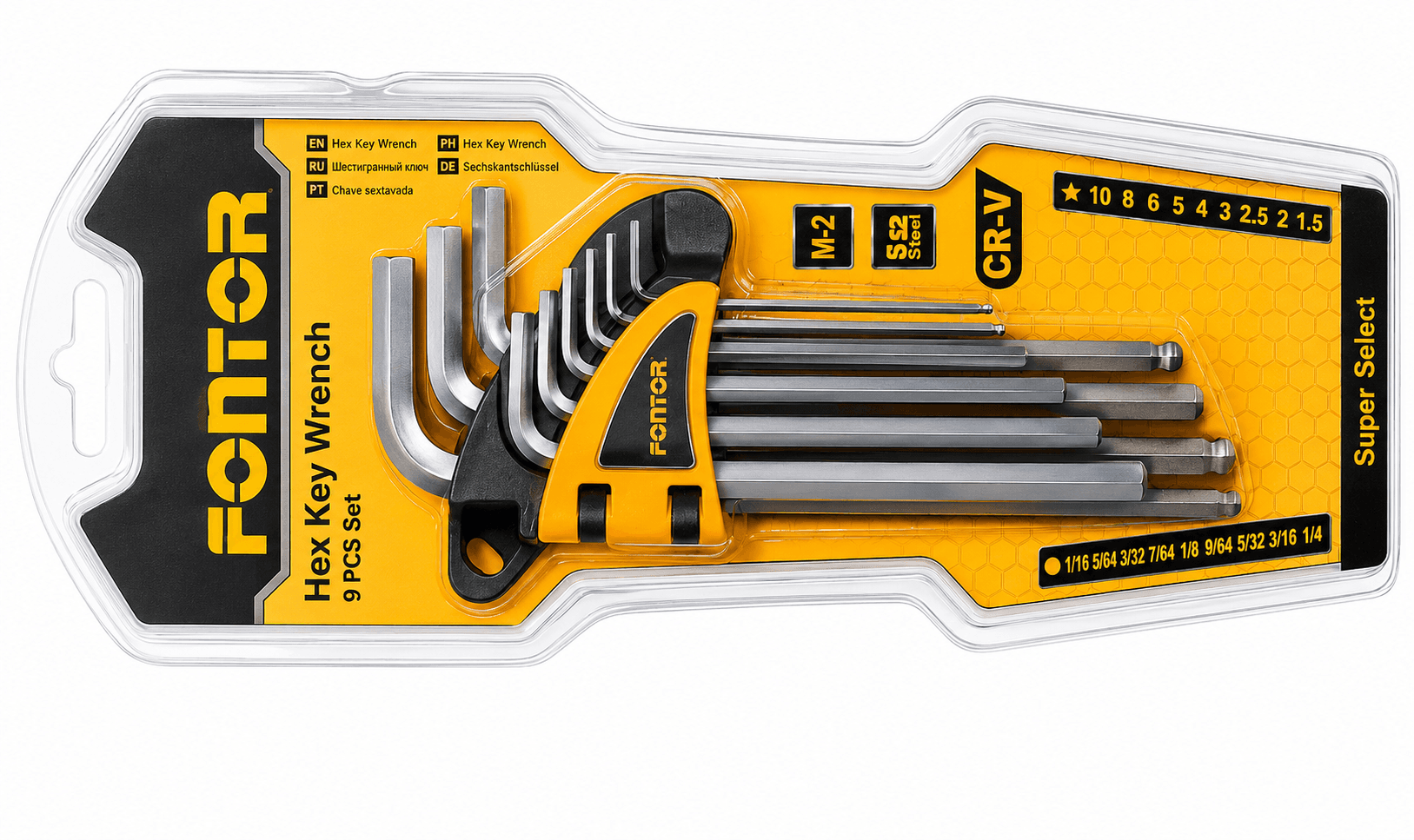 Fontor Hex Key Set Medium – Durable Allen Wrench Set for Precision Fastening