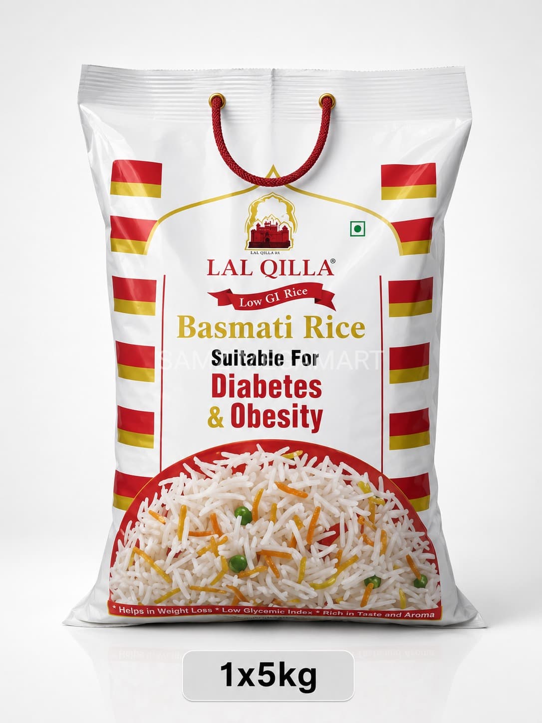 Lal Qilla Lal Qilla Diabetes & Obesity Basmati Rice 5kg | Low GI Healthy Rice daily essentials & lifestyle — thumbnail 6 of 7