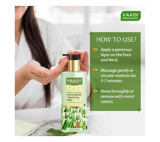 Vaadi Organics Vaadi Organics - Lemongrass Cleansing Milk with Liquorice Root extract - Anti Pigmentation Therapy (250 ml)… — thumbnail 2 of 2