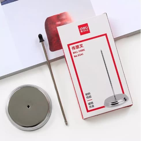 Deli Deli Desk Bill Fork 0241 | Stainless Steel Receipt & Bill Spike Holder stationary, toys & sports — thumbnail 4 of 5