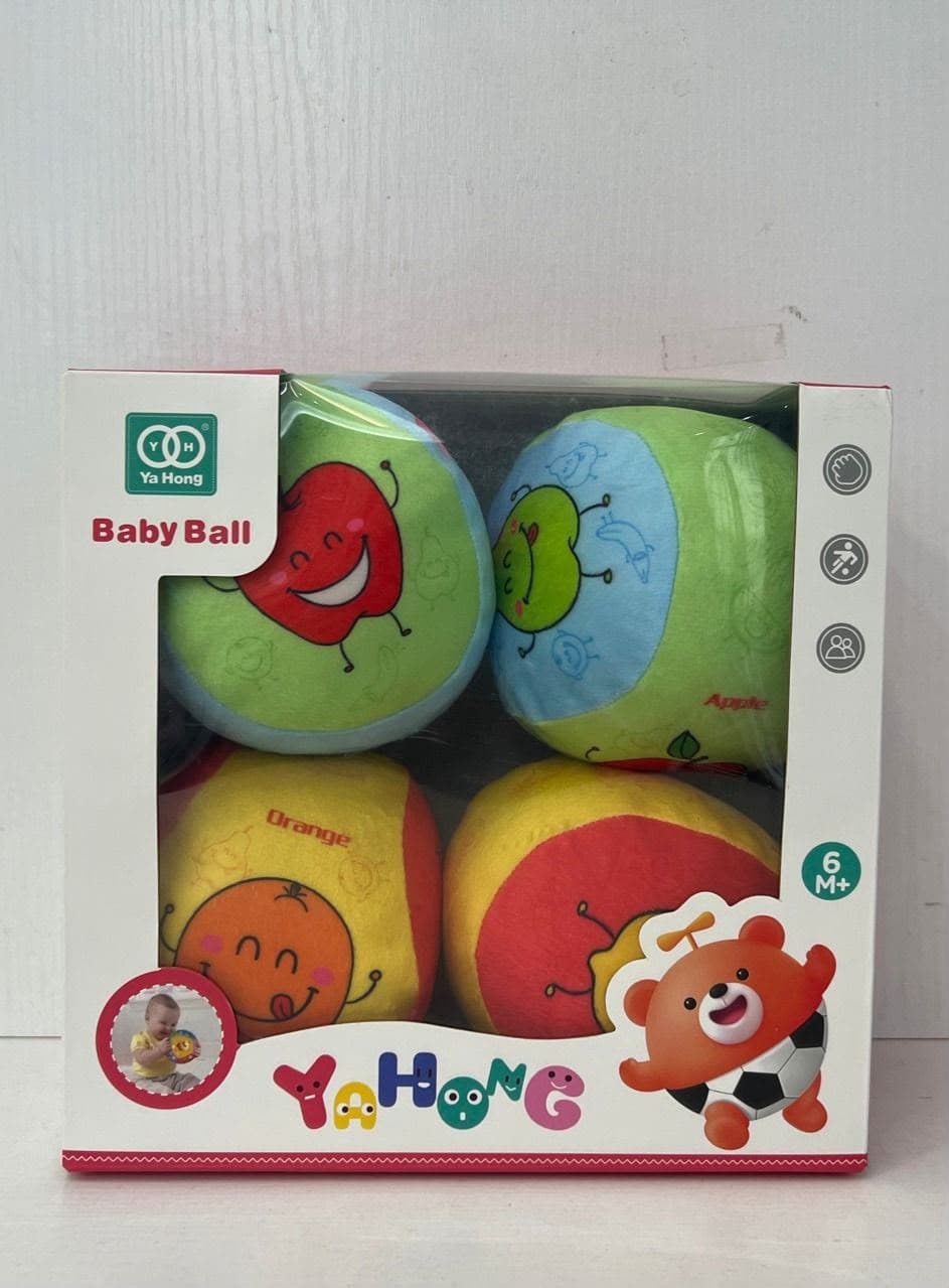 HappyHours 4pcs Soft Ball Set for Kids Play & Sports