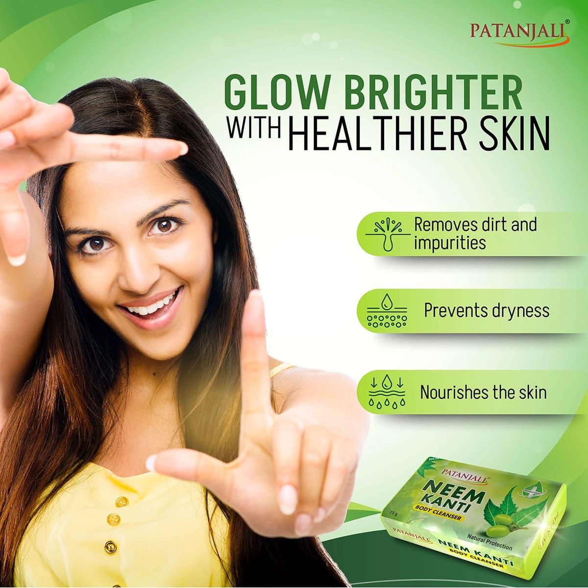 Patanjali Neem Kanti Body Cleanser Soap 75GM | Herbal Bath Soap for Healthy & Fresh Skin daily essentials & lifestyle — thumbnail 4 of 6