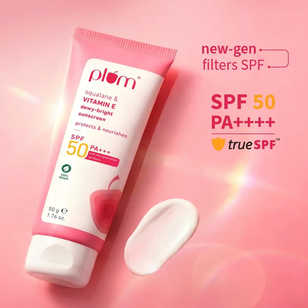 Plum Plum Squalane & Vitamin E Dewy Bright Sunscreen SPF 50 PA+++ 50g daily essentials & lifestyle — thumbnail 2 of 6