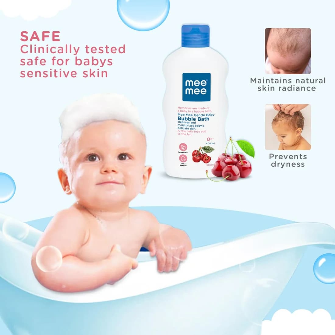 Mee Mee Mee Mee Body Wash 400ml – Cherry & Fruit Extracts, Tear-Free Mild Bubble Bath daily essentials & lifestyle — thumbnail 4 of 7