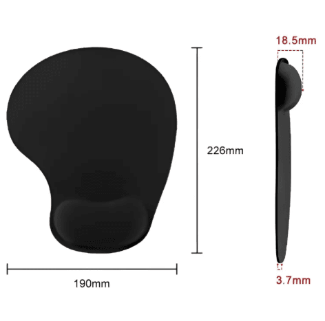 No Brand Office Mouse Pad with Gel Wrist Support Foam Mousepad Wrist Rest Silicone Cushion Non-Slip Rubber Base Black… — thumbnail 2 of 2