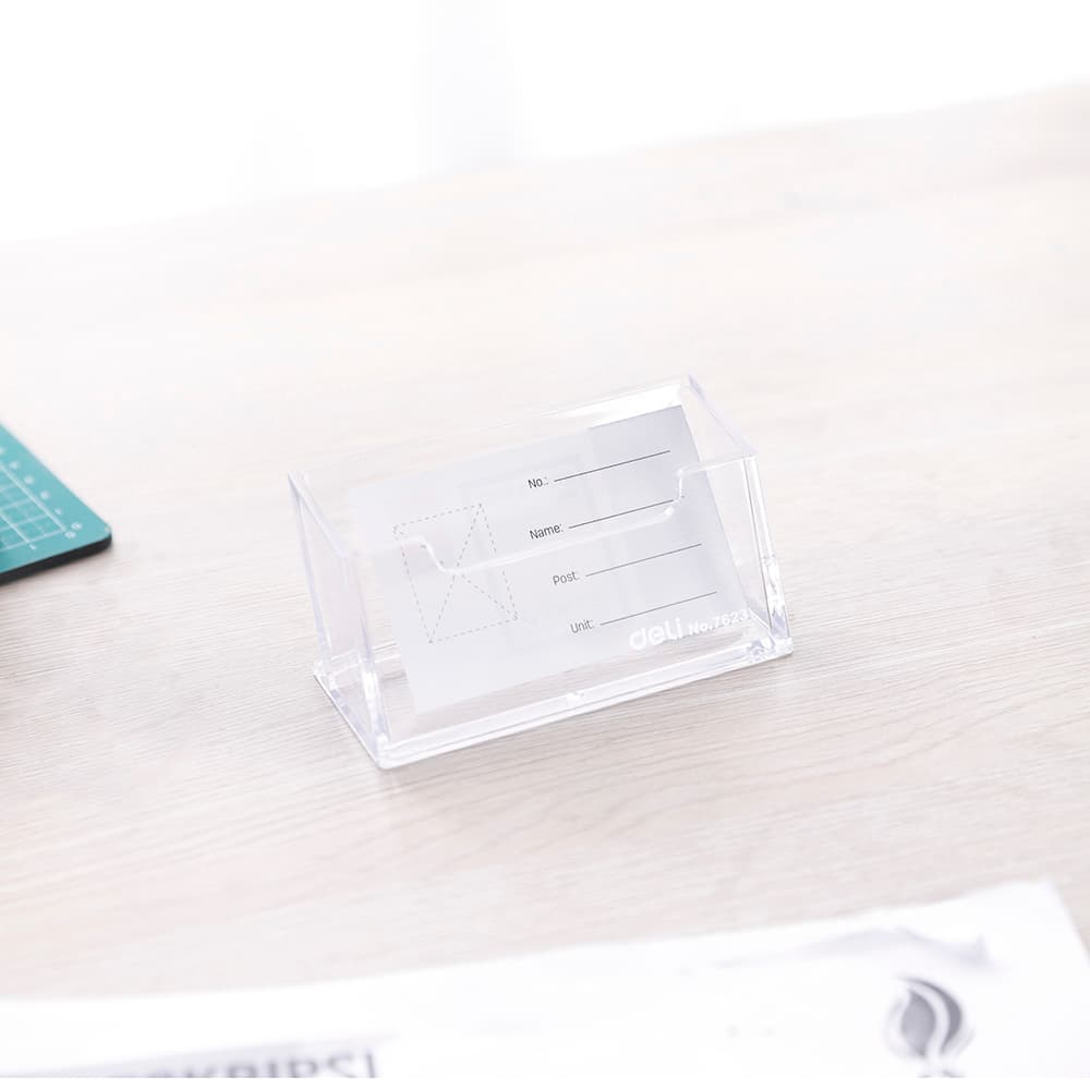 Deli Deli E7623 Transparent Business Card Holder for Office Desk & Reception stationary, toys & sports — thumbnail 3 of 8