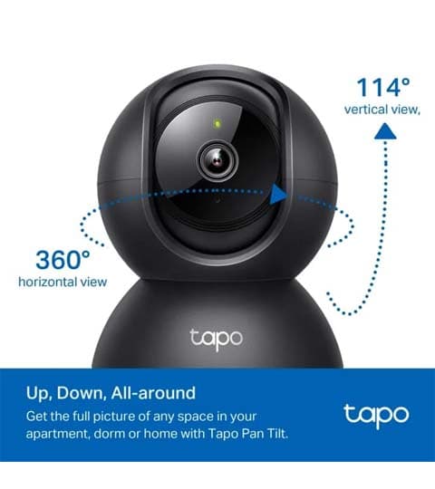 TP-Link Tapo C201 1080P Pan/Tilt Home Security Camera with Motion Detection, Night Vision, Two-Way Audio & SD Card Support