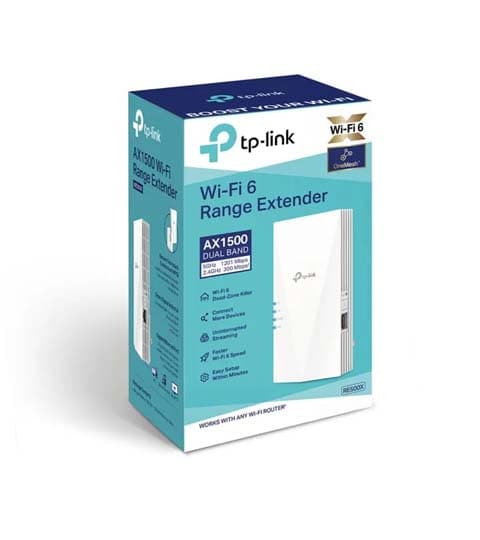 WIFI 6 Range Extender, Access Point TP-Link RE500X AX1500 Gigabit Ethernet Port