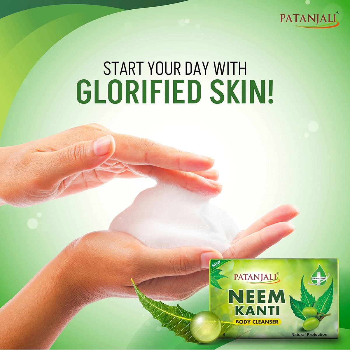 Patanjali Patanjali Neem Kanti Body Cleanser Soap 100GM | Herbal Bath Soap with Neem & Ayurvedic Ingredients daily… — thumbnail 3 of 5