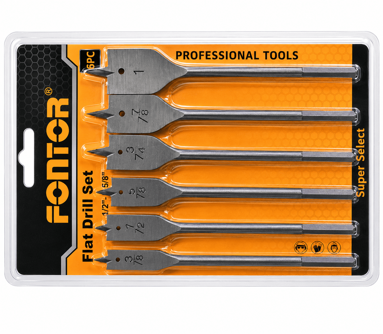 Fontor Drill Bit 6PC Set 182112 – HSS Precision Drill Bits for Wood, Metal & Plastic