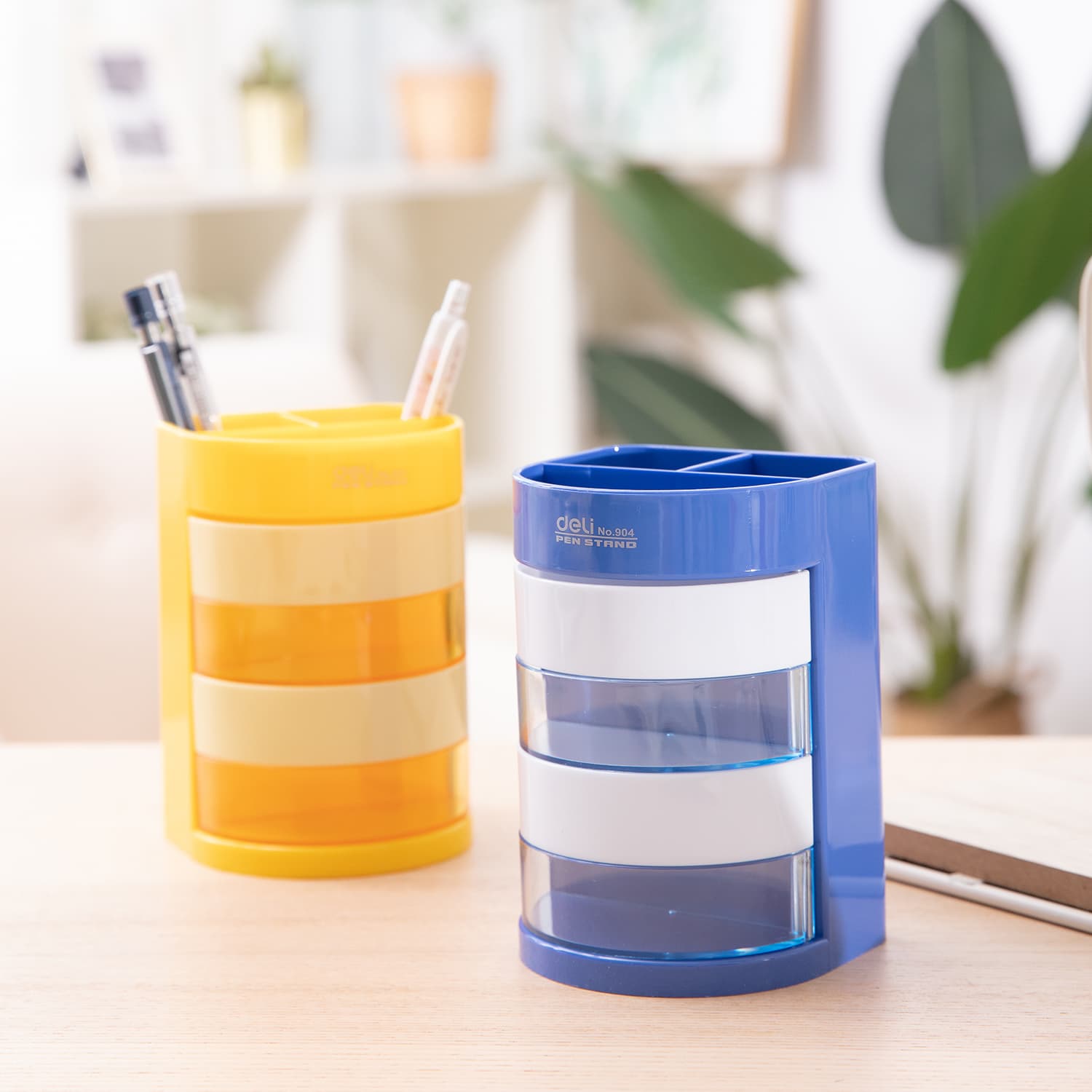 Deli Deli E904 Pen Holder with 4 Drawers & 3 Compartments | Desk Organizer stationary, toys & sports — thumbnail 2 of 5