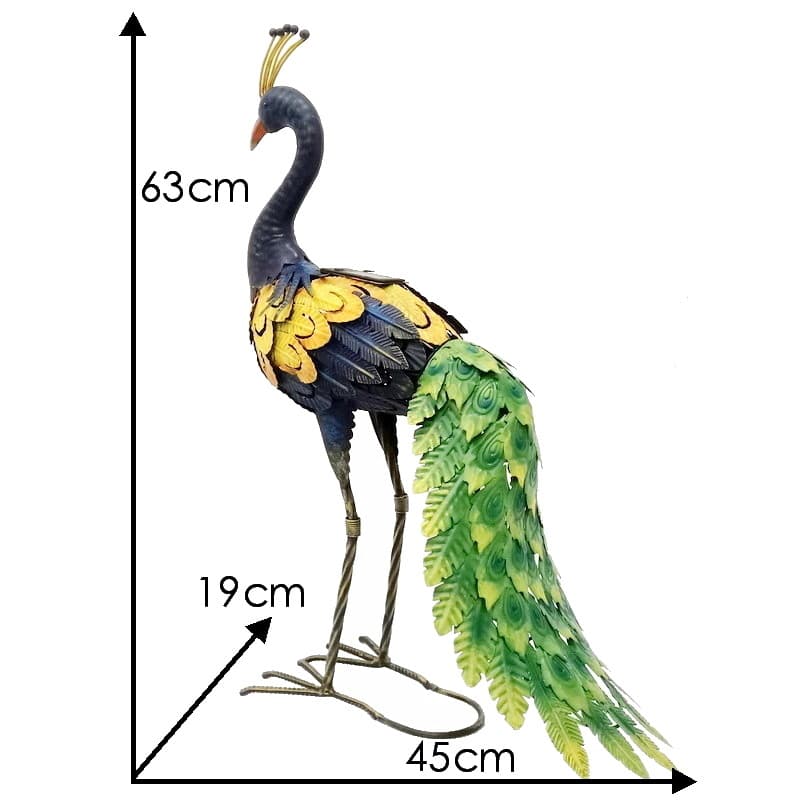 Senwell Metal Peacock Garden Decor with LED Solar Light Outdoor Statue W-G220136
