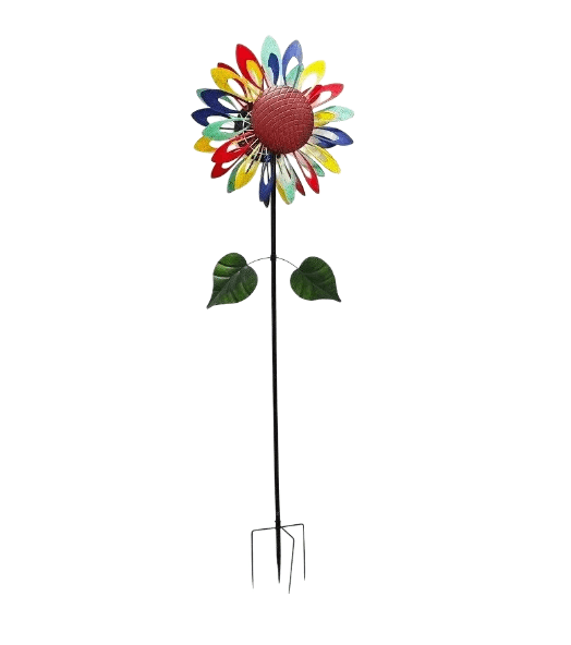 Senwell Senwell Sunflower Wind Spinner with Solar Light Outdoor Metal Garden Decor #36AB home decor — thumbnail 2 of 2