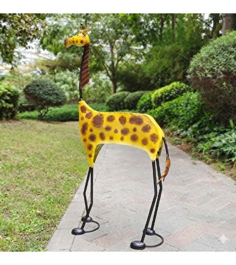 Senwell Metal Giraffe Garden Statue with LED Solar Light - 20A0038