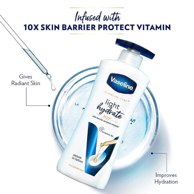 No Brand Vaseline Light Hydrate Serum In Lotion 400 ml | Superlight, Fast-Absorbing & Non-Sticky Body Moisturizer for Deep… — thumbnail 3 of 5