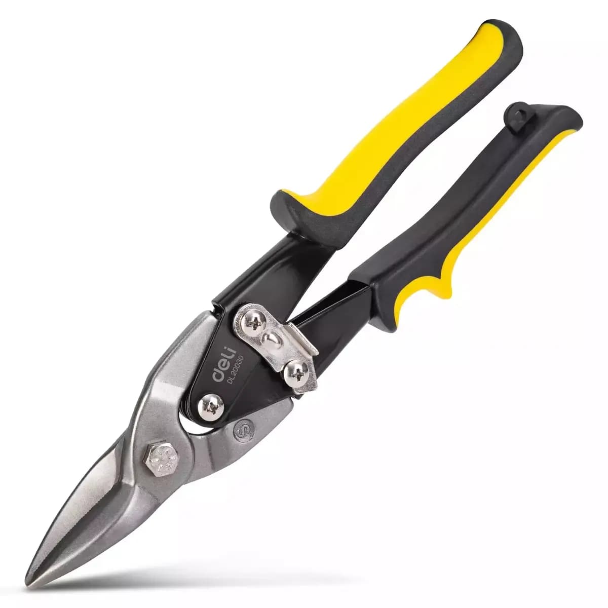 Deli EDL20030 Straight Aviation Snips 250mm | Chromium Vanadium Steel Metal Cutter