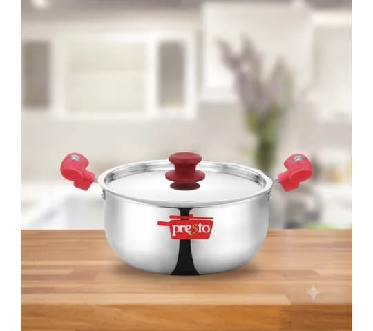 Presto Presto Triply SS Cookware Casserole 18cm with Stainless Steel Lid | Induction & Gas Compatible home & kitchen — thumbnail 2 of 2