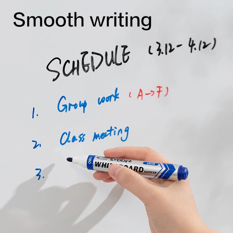 Deli Deli EU016-BL Whiteboard Marker | Blue Bullet Tip Dry Erase Marker for Office, School & Classroom per pcs stationary,… — thumbnail 5 of 5