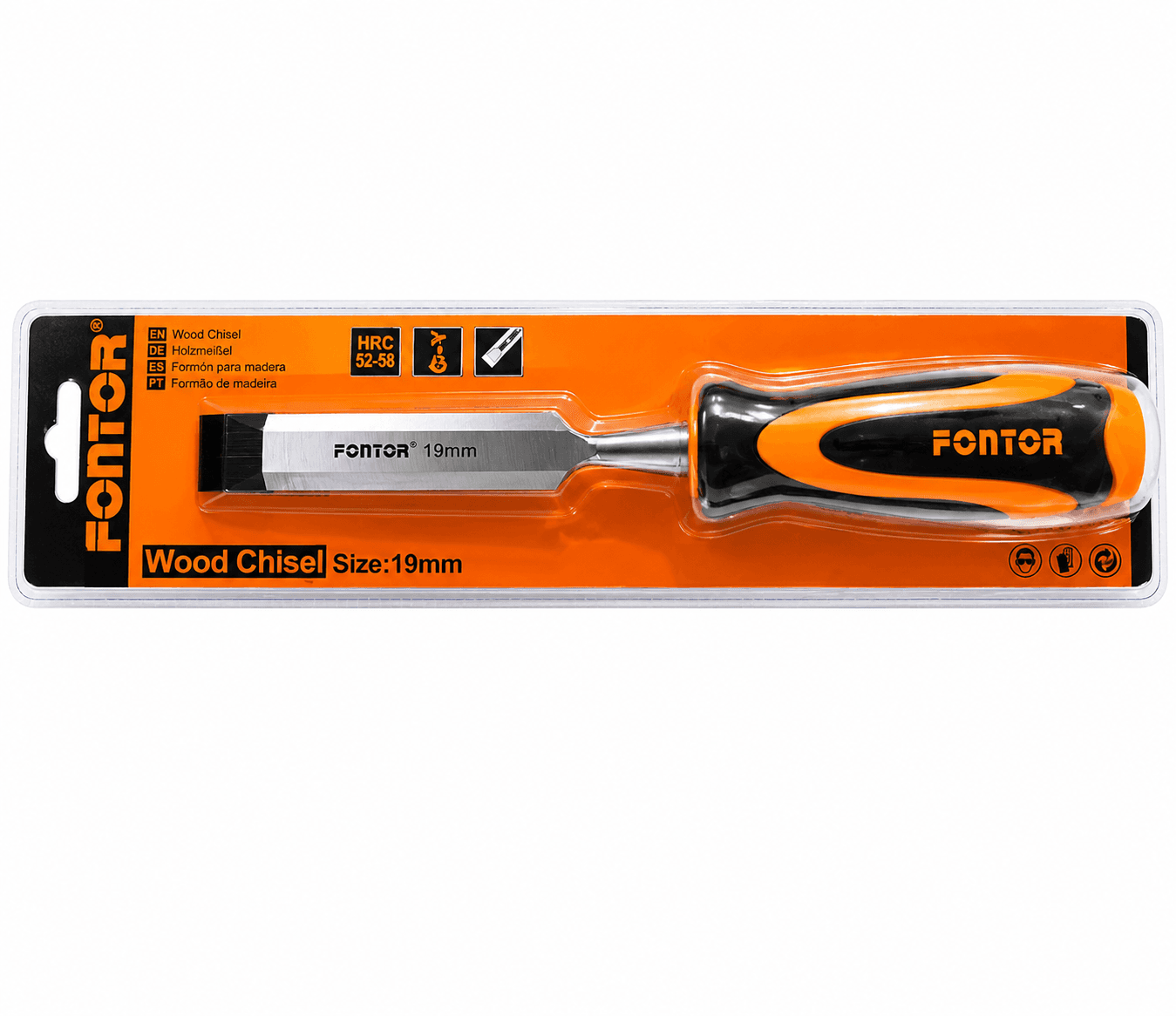 Fontor Wood Chisel 19mm HWC0119 Professional Woodworking Hand Tool for Carving, Shaping & Joinery