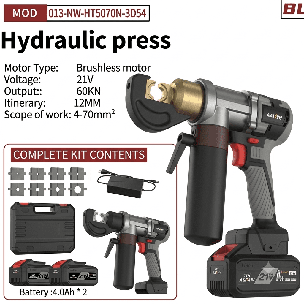 NANWEI NW-3D54-B Hydraulic Press Tool – Cordless Electric Crimping Machine
