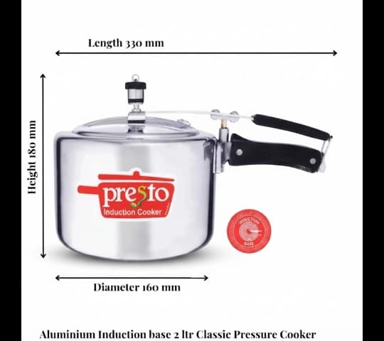Presto Presto Aluminium Induction Inner Lid Pressure Cooker Classic 2 Litre home & kitchen — thumbnail 2 of 2