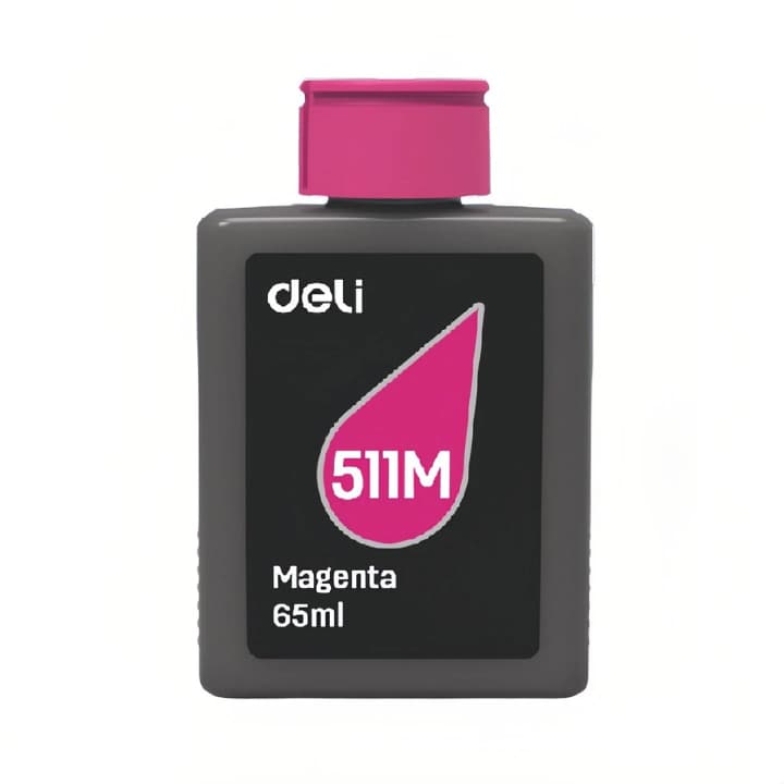 Deli 511M Magenta Inkjet Printer Ink Bottle 65ml