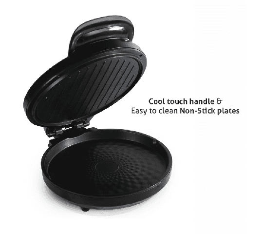 GLEN Electric Pizza Grill & Crepe Maker 1200W with 180° Opening & Non-Stick Coating – 3033